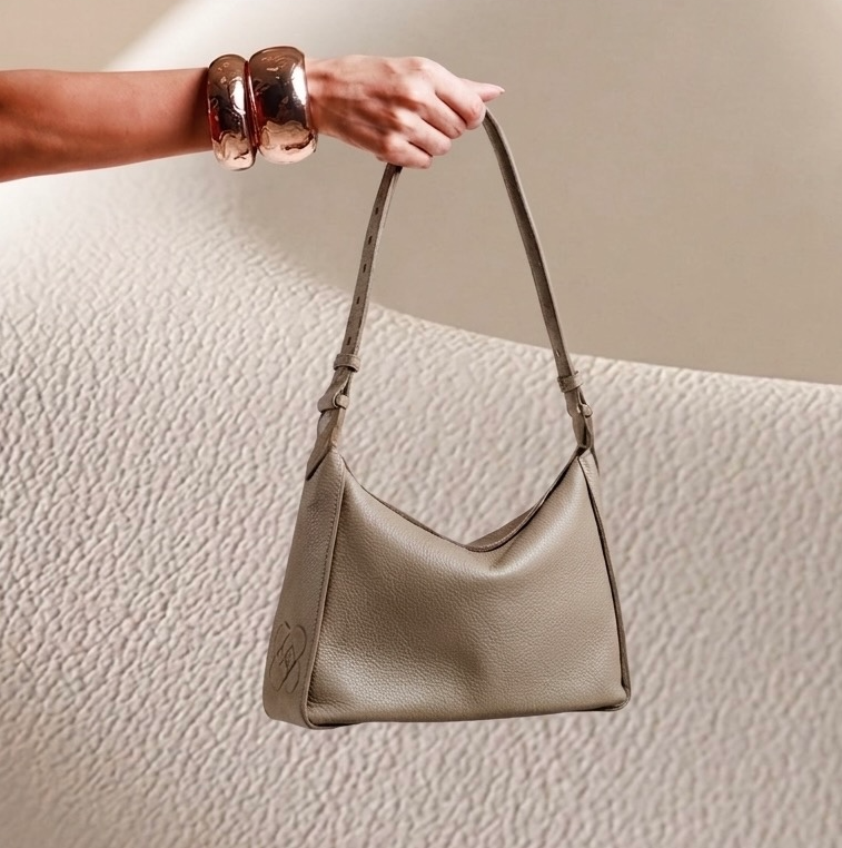 soft leather shoulder bag casual refined beige for everyday practical unique