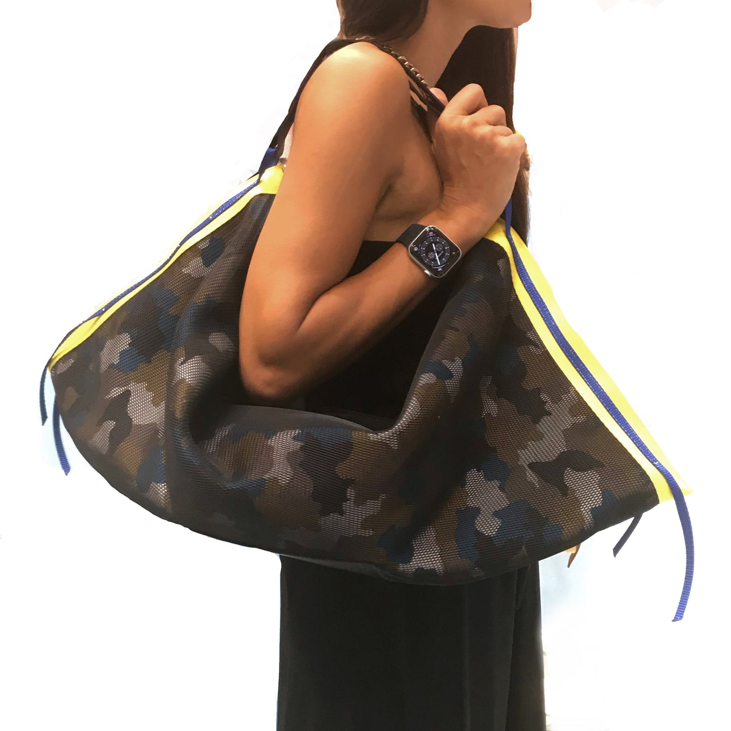 hobo trendy bag with military canvas