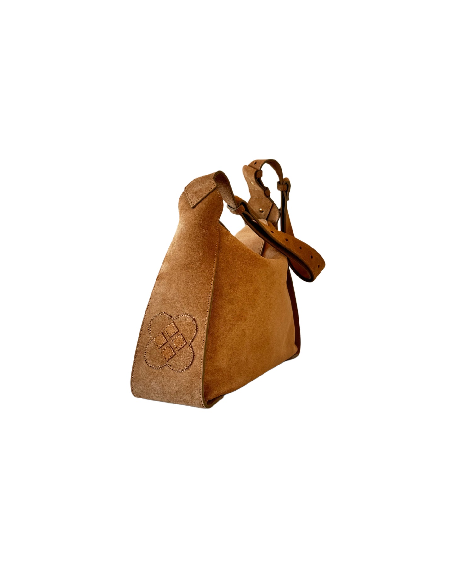 LEA Camel Suede Shoulder Bag