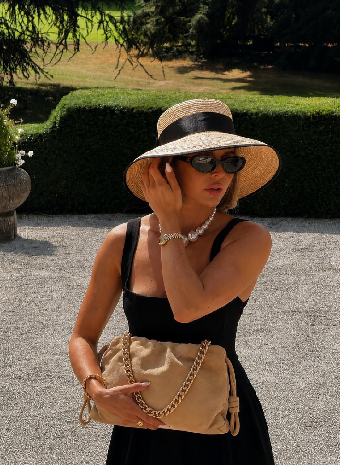 SKAI Beige Suede Clutch