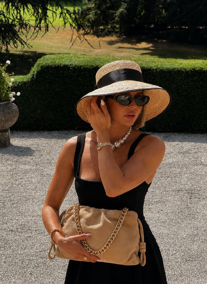 SKAI Beige Suede Clutch