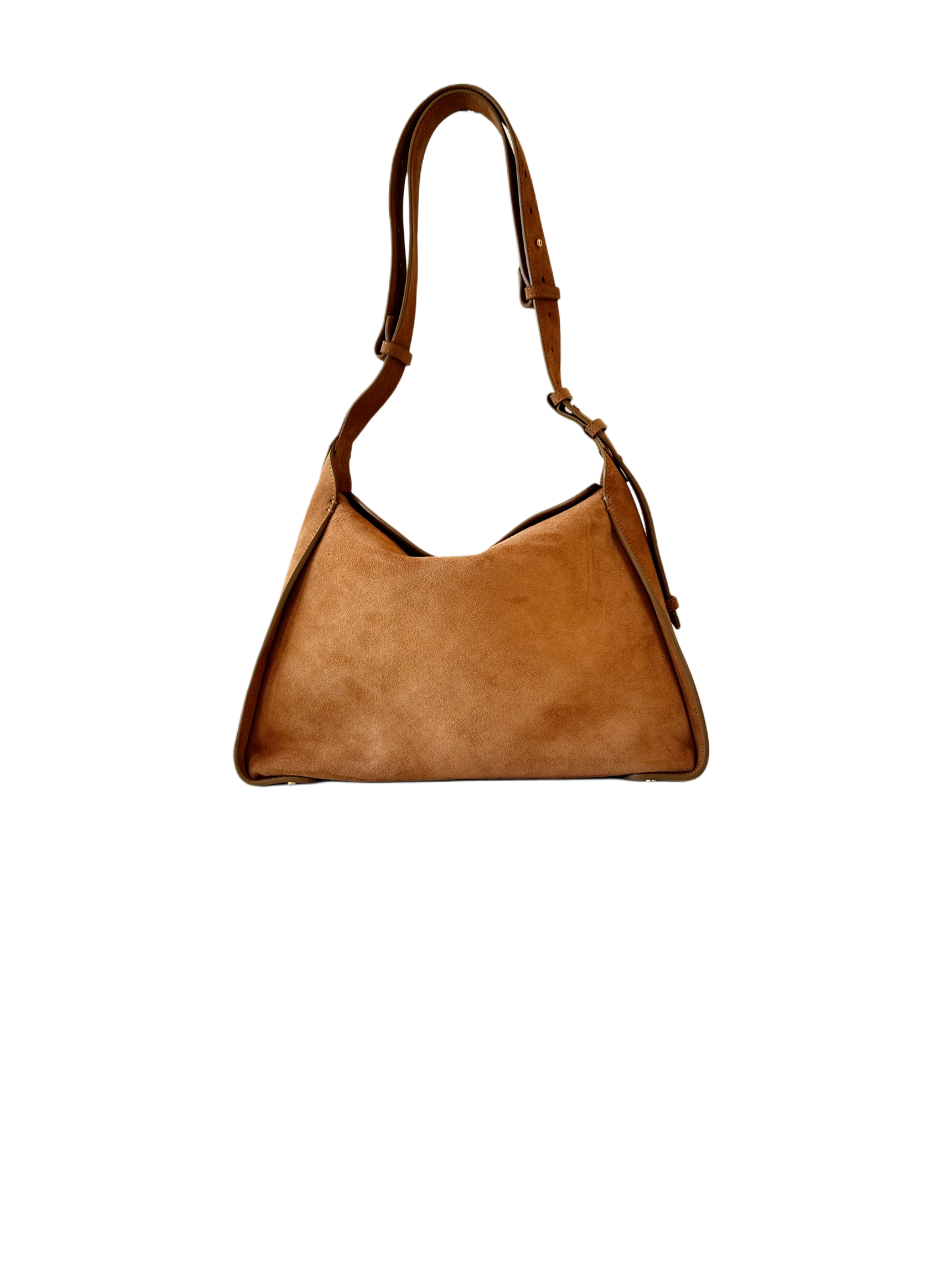 LEA Camel Suede Shoulder Bag