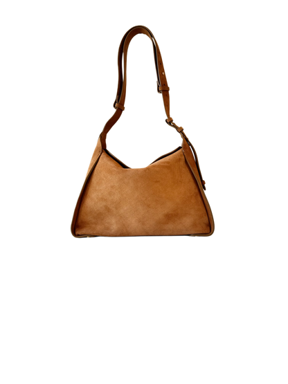 LEA Camel Suede Shoulder Bag