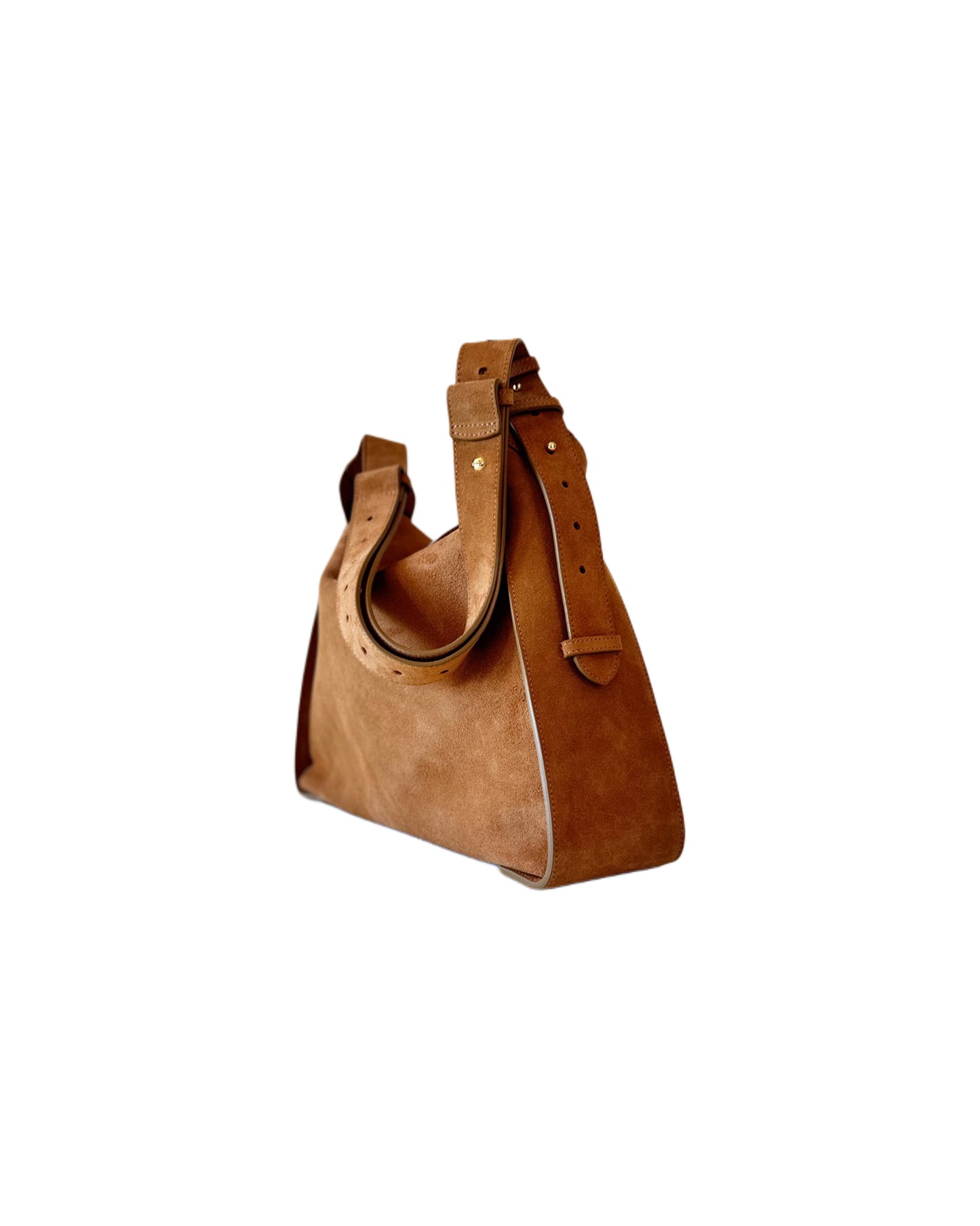 LEA Camel Suede Shoulder Bag