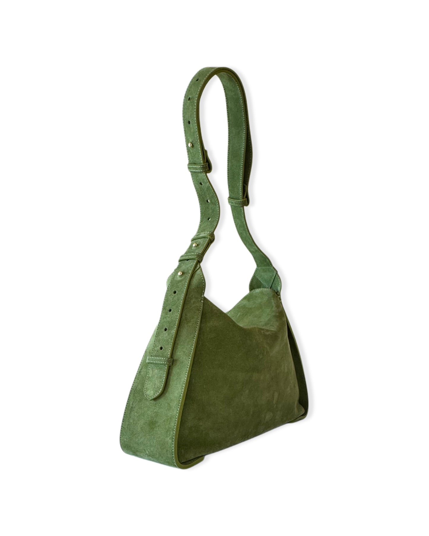 LEA Green Suede Shoulder Bag