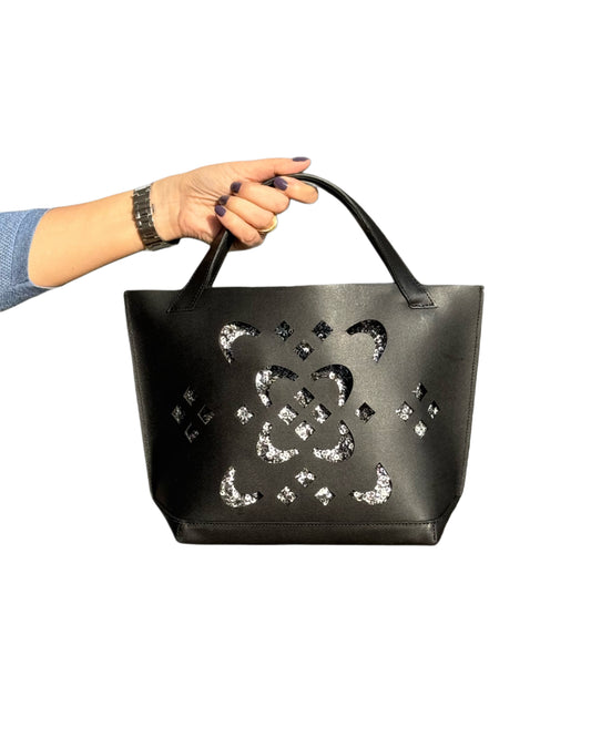 FLORA Black Tote Bag