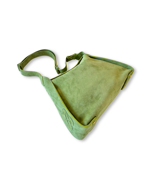 LEA Green Suede Shoulder Bag