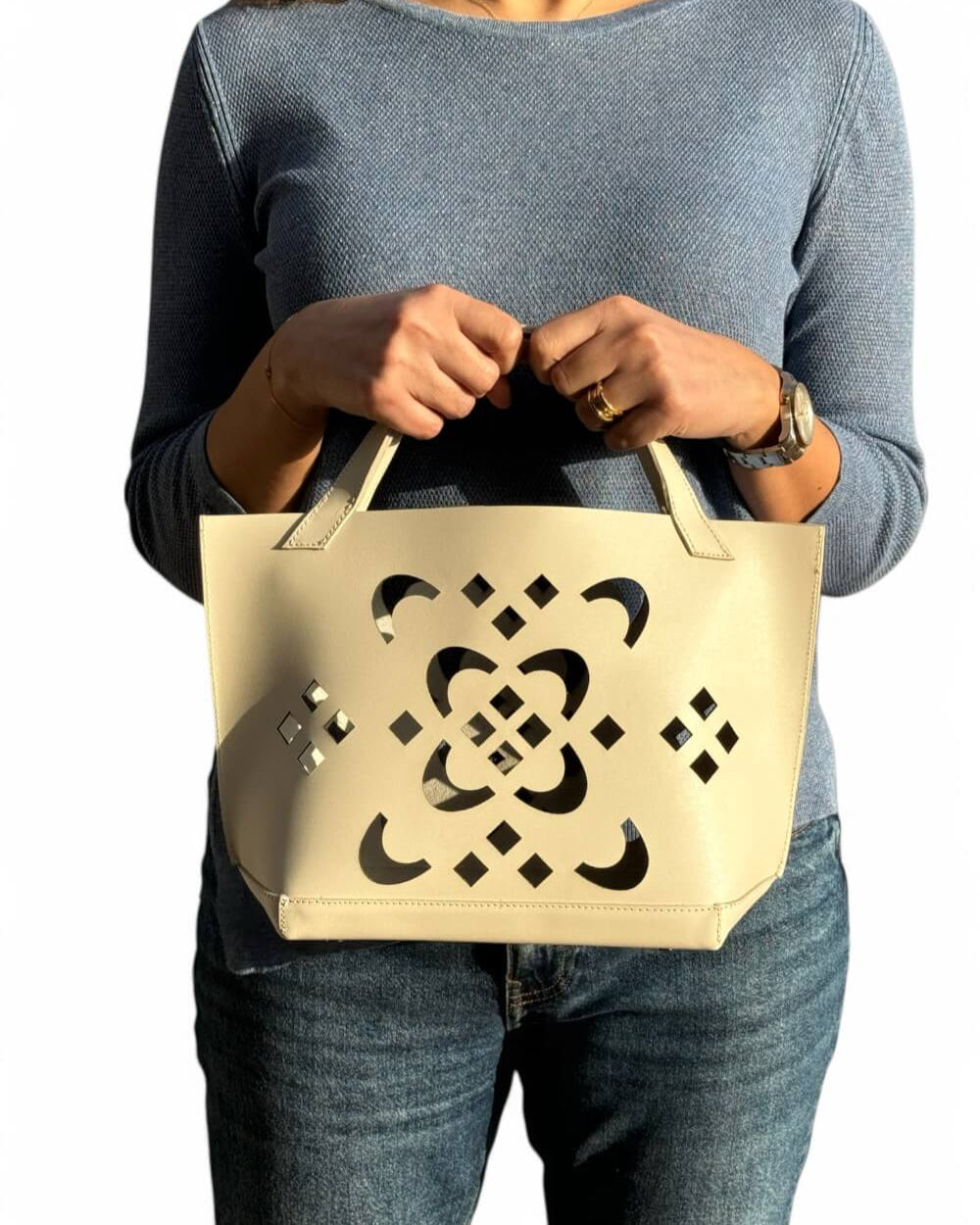 FLORA Off-White Tote Bag