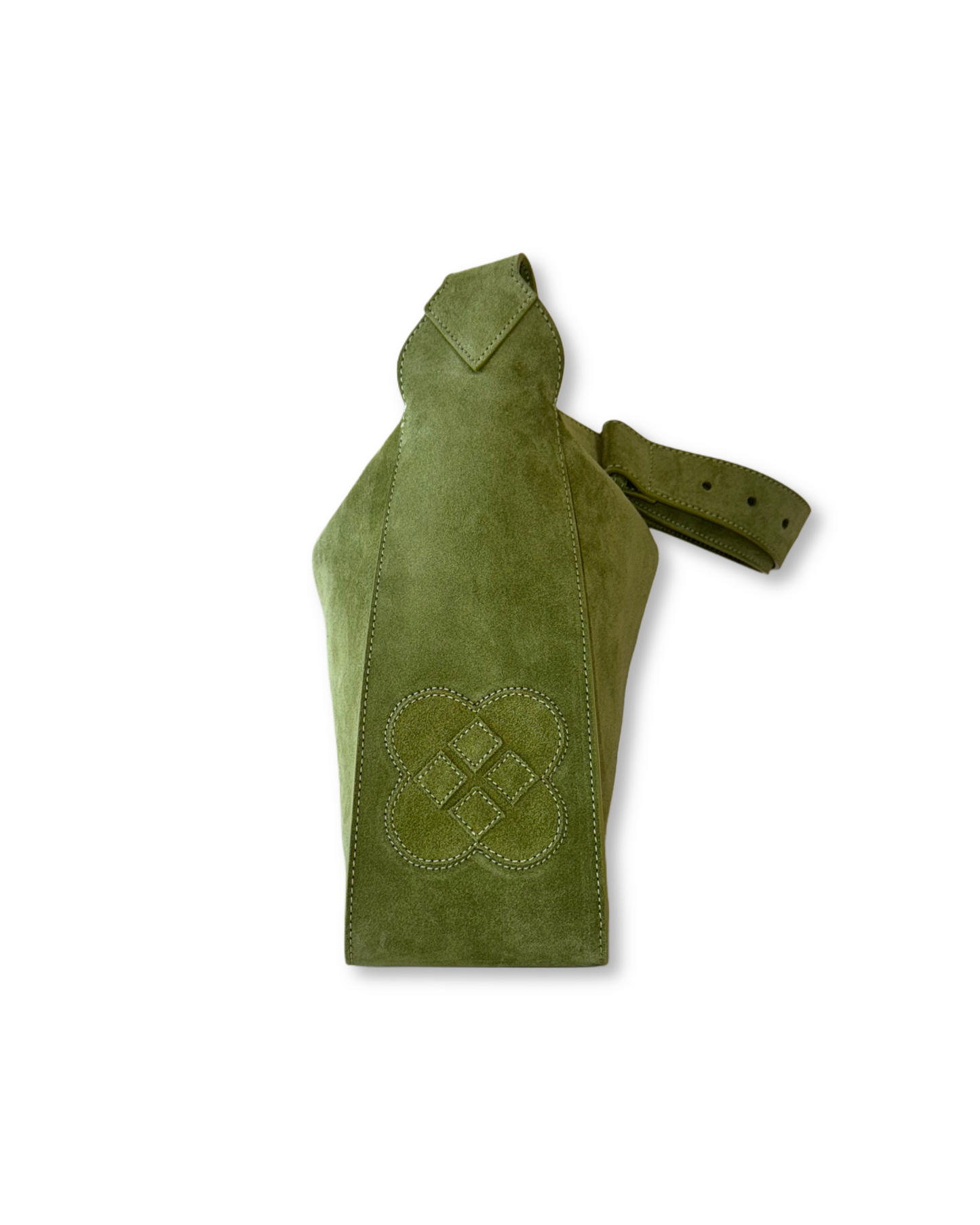 LEA Green Suede Shoulder Bag