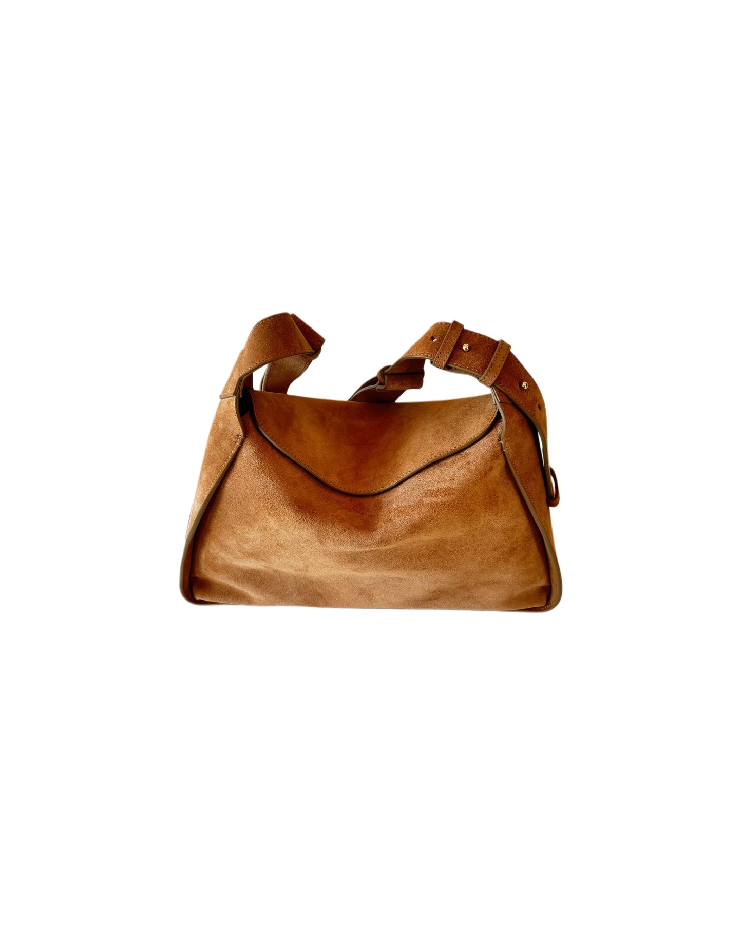 LEA Camel Suede Shoulder Bag
