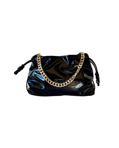 SKAI Black Patent Clutch