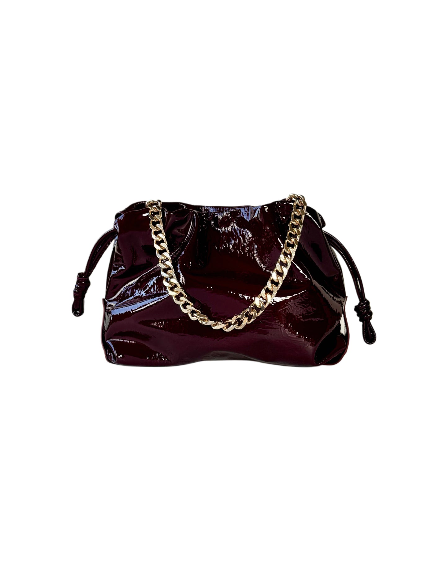 SKAI Burgundy Patent Clutch