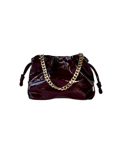 SKAI Burgundy Patent Clutch