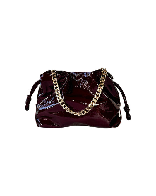 SKAI Burgundy Patent Clutch