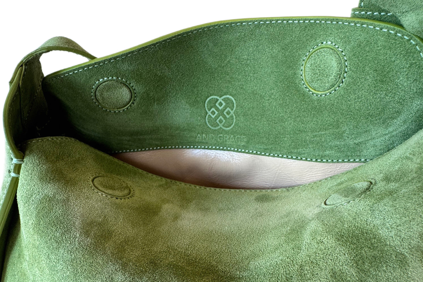 LEA Green Suede Shoulder Bag