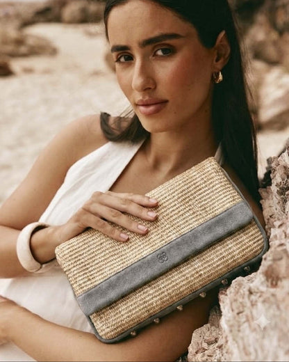 KAI Raffia Clutch